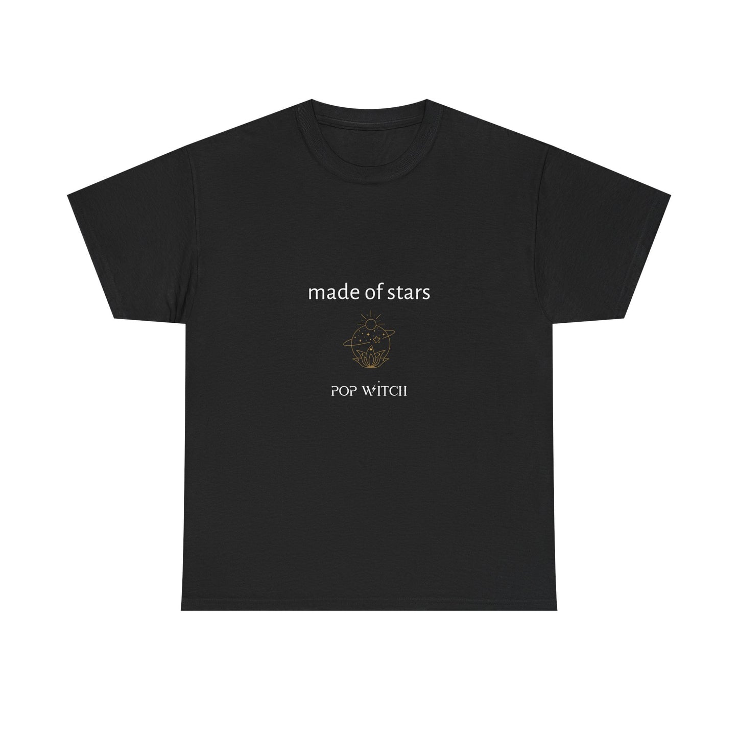 Celestial Vibes Unisex Heavy Cotton Tee | Made of Stars | Astrology Shirt, Witchy Apparel, Gift for Star Lovers, Galaxy Print Tee