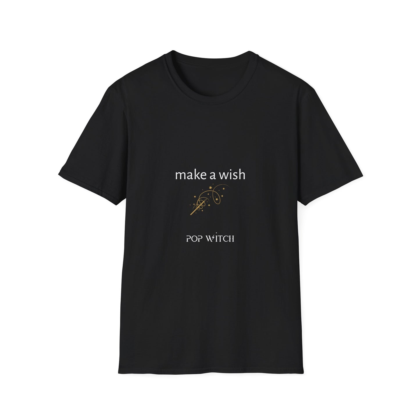 Make a Wish Unisex T-Shirt, Cute Gift for Pop Witch, Magic Theme Tee, Casual Outfit, Birthday, Halloween, Cozy Apparel